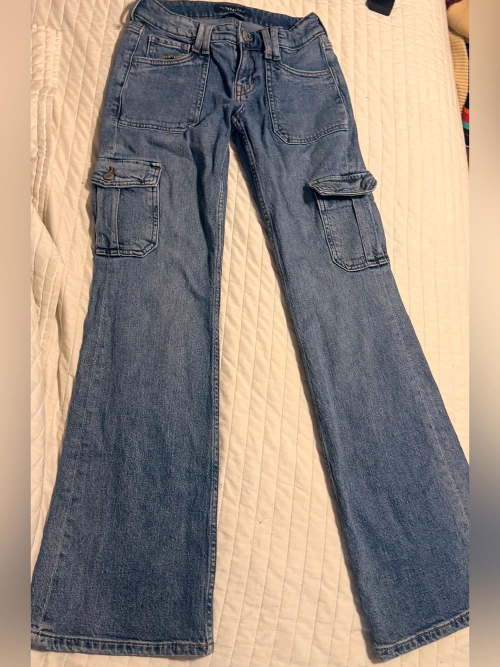 Y2K Aeropostale low/mid-rise Bootcut Cargo Jeans perfect condition size 0R